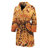 Orange Snakeskin Print Men's Bathrobe