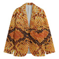 Orange Snakeskin Print Men's Blazer