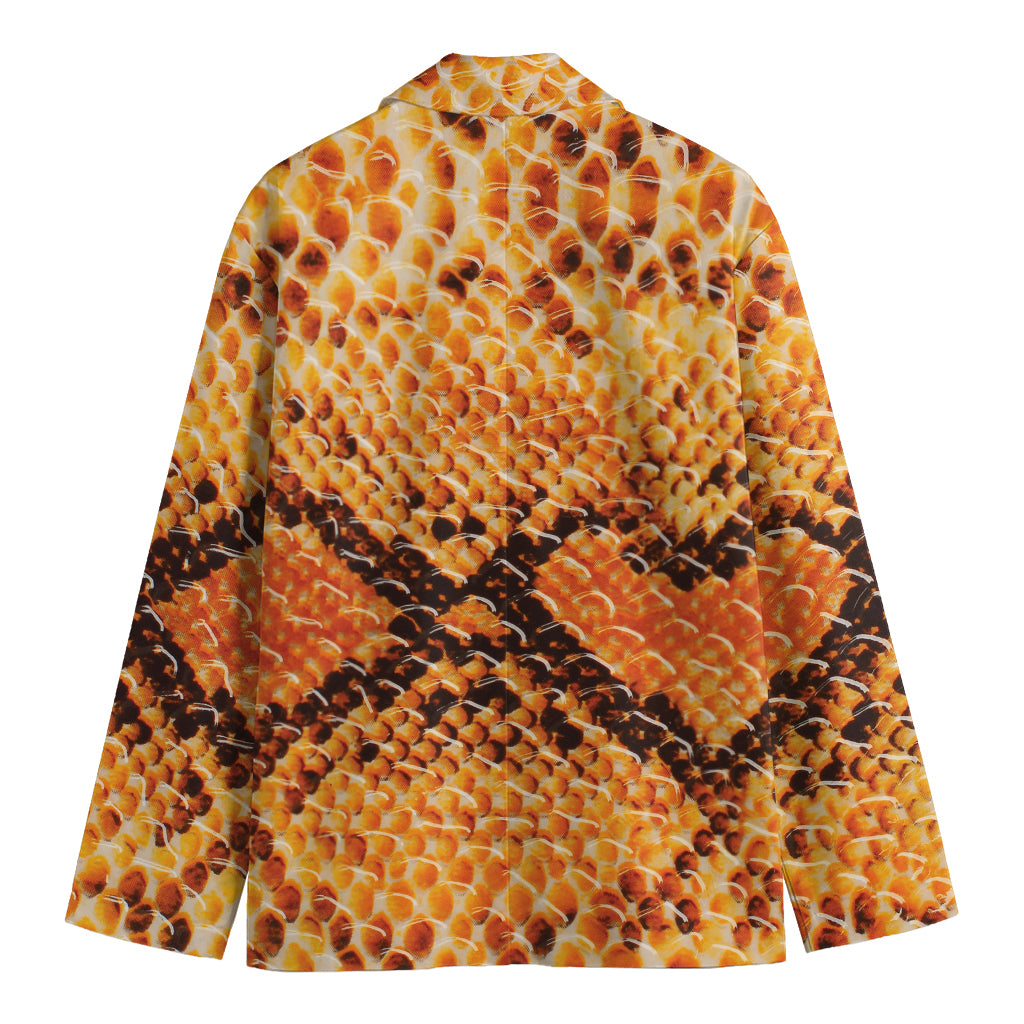 Orange Snakeskin Print Men's Blazer
