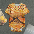 Orange Snakeskin Print Men's Bodysuit