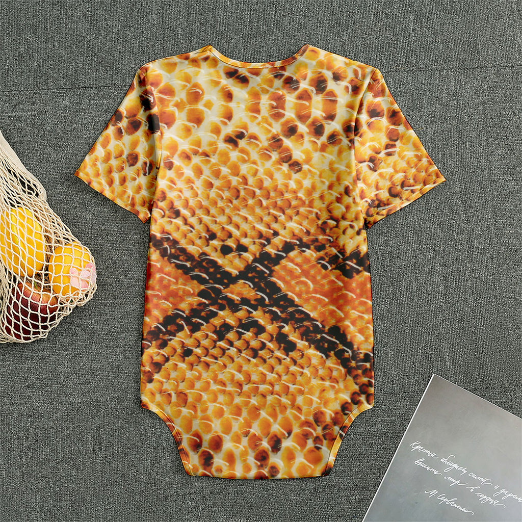 Orange Snakeskin Print Men's Bodysuit
