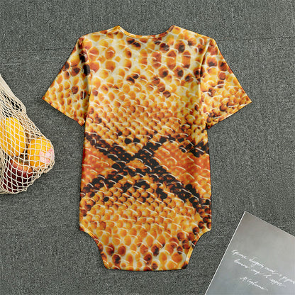 Orange Snakeskin Print Men's Bodysuit
