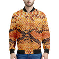 Orange Snakeskin Print Men's Bomber Jacket