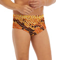 Orange Snakeskin Print Men's Briefs