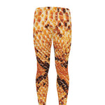 Orange Snakeskin Print Men's leggings