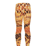 Orange Snakeskin Print Men's leggings