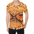 Orange Snakeskin Print Men's Shirt