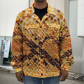 Orange Snakeskin Print Men's Shirt Jacket