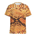 Orange Snakeskin Print Men's Athletic T-Shirt