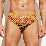 Orange Snakeskin Print Men's Swim Briefs