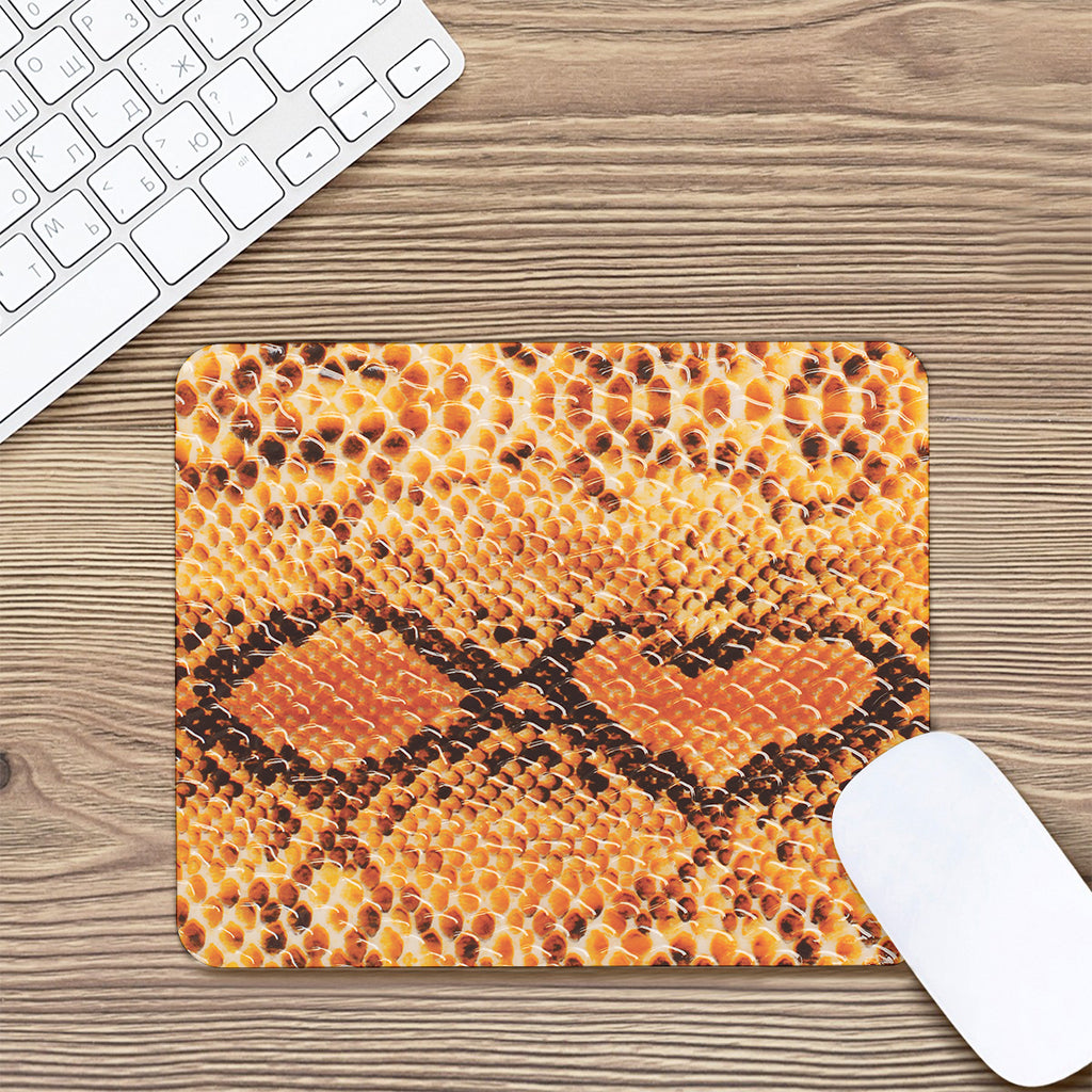 Orange Snakeskin Print Mouse Pad