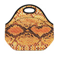 Orange Snakeskin Print Neoprene Lunch Bag