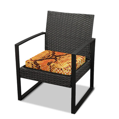 Orange Snakeskin Print Outdoor Seat Cushion Cover