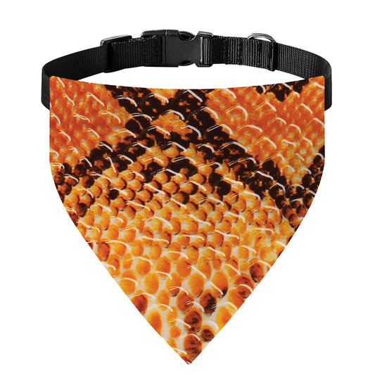 Orange Snakeskin Print Over The Collar Dog Bandana