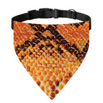Orange Snakeskin Print Over The Collar Dog Bandana