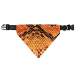 Orange Snakeskin Print Over The Collar Dog Bandana