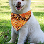 Orange Snakeskin Print Over The Collar Dog Bandana