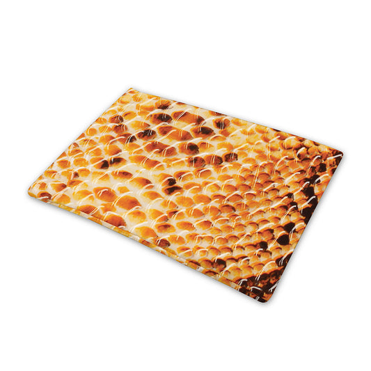 Orange Snakeskin Print Pet Cooling Mat Cover