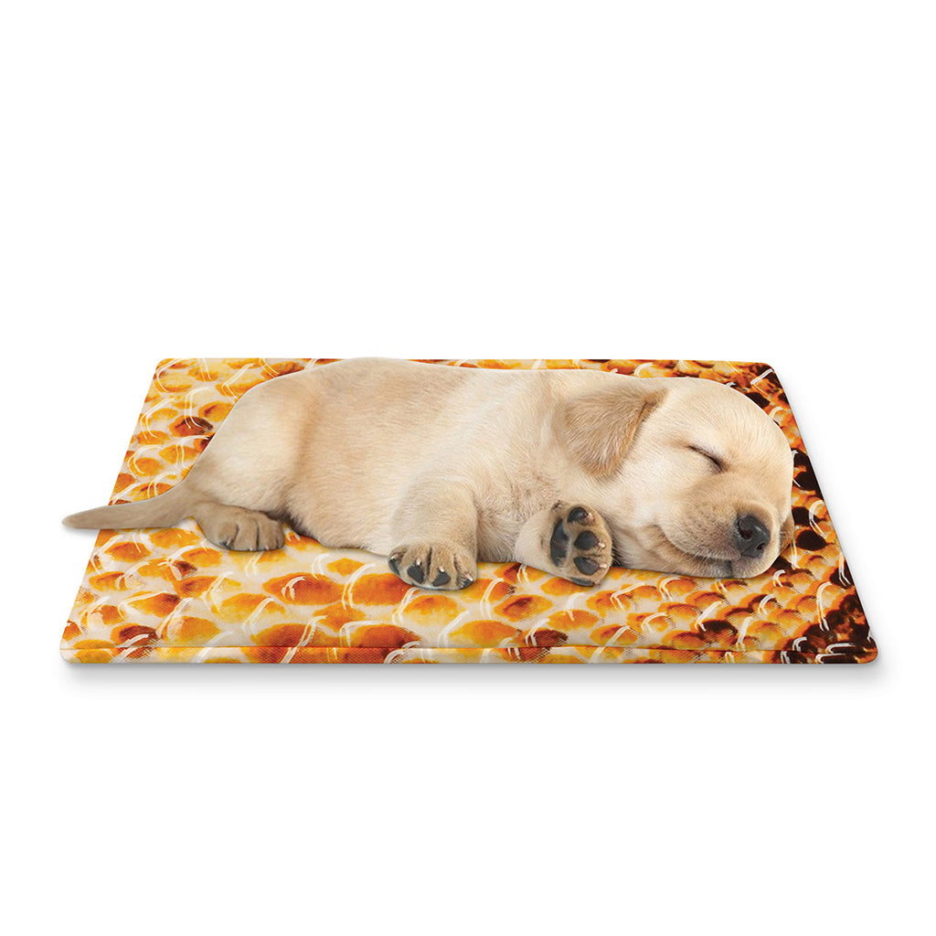 Orange Snakeskin Print Pet Cooling Mat Cover