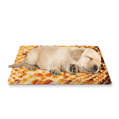 Orange Snakeskin Print Pet Cooling Mat Cover