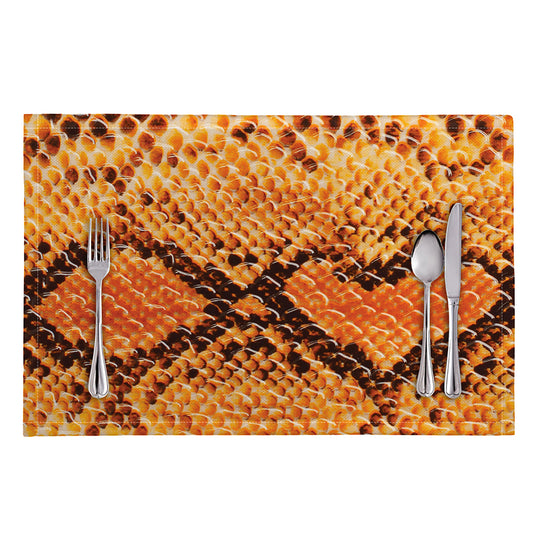 Orange Snakeskin Print Placemat
