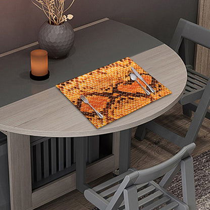 Orange Snakeskin Print Placemat