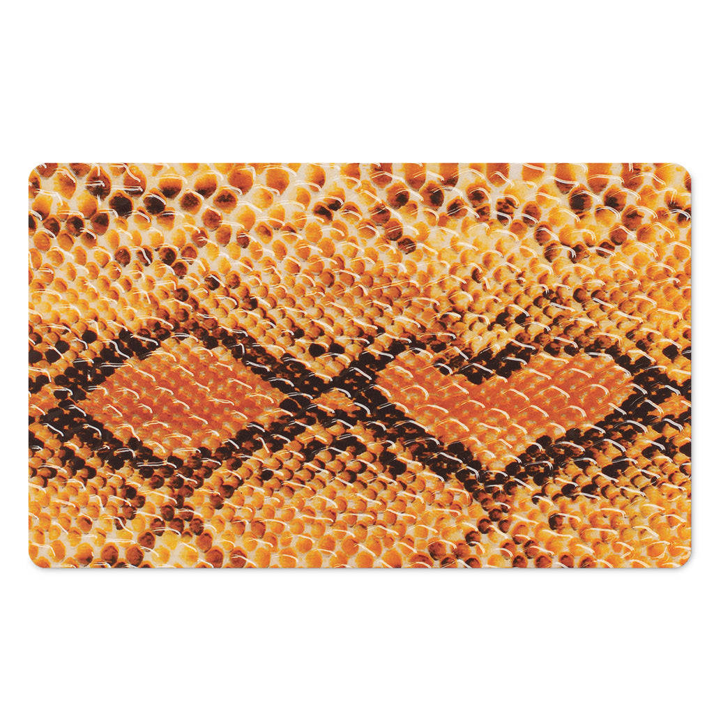 Orange Snakeskin Print Polyester Doormat