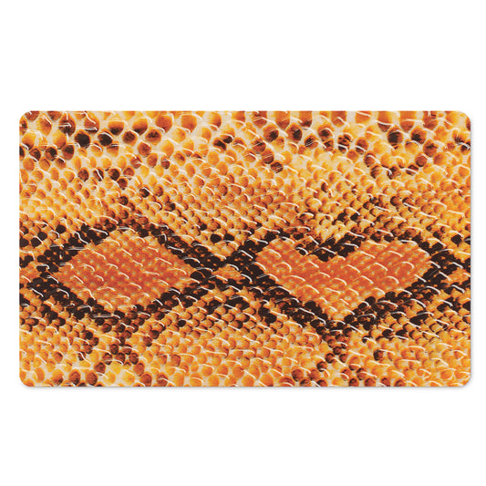 Orange Snakeskin Print Polyester Doormat