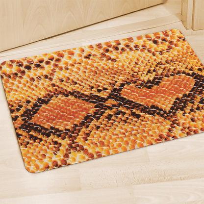 Orange Snakeskin Print Polyester Doormat