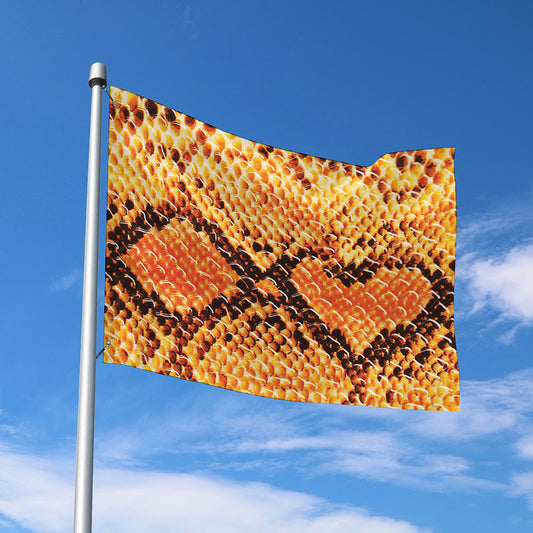 Orange Snakeskin Print Polyester Flag