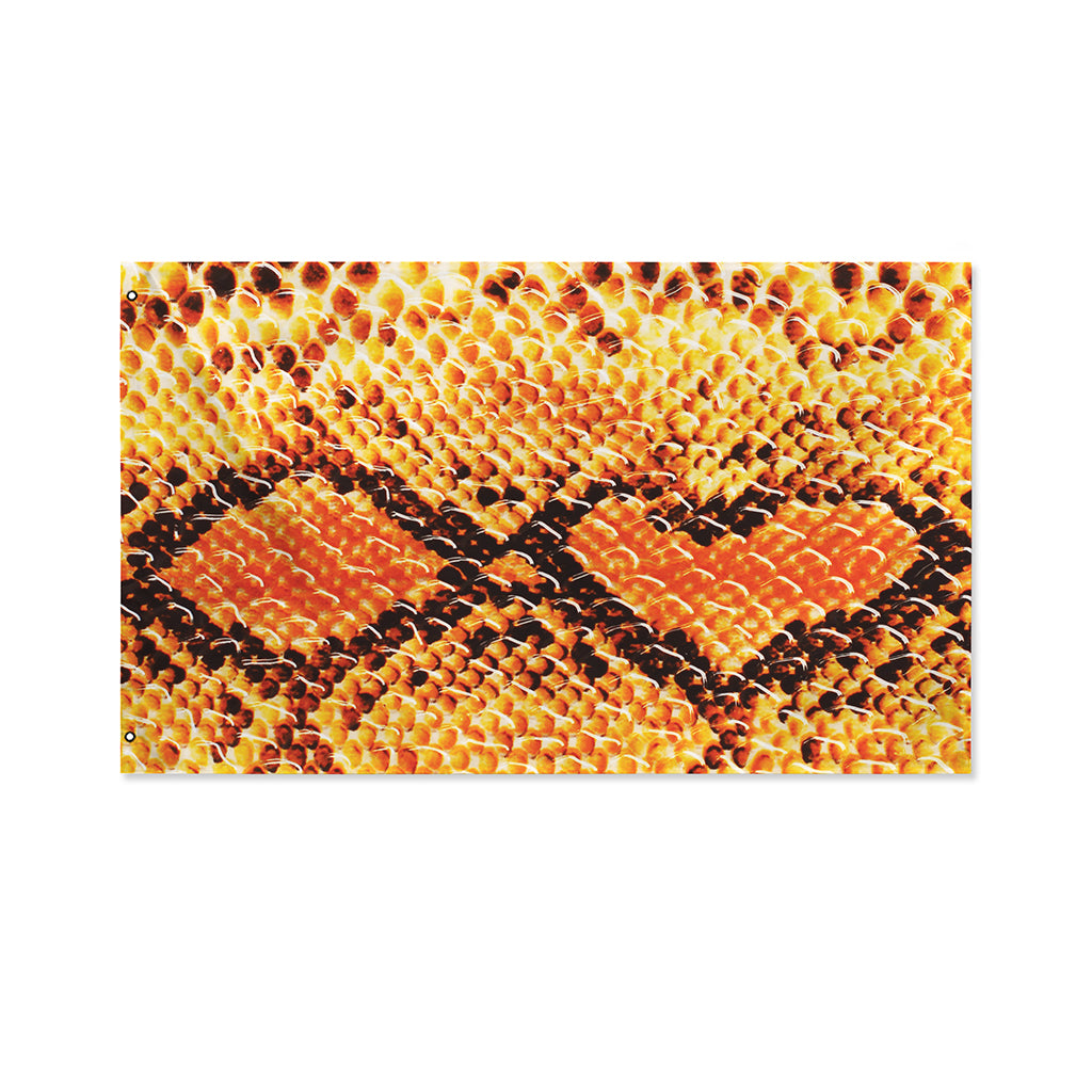 Orange Snakeskin Print Polyester Flag