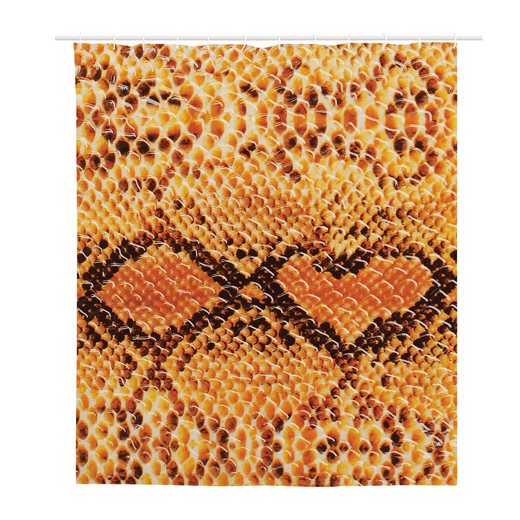 Orange Snakeskin Print Polyester Shower Curtain