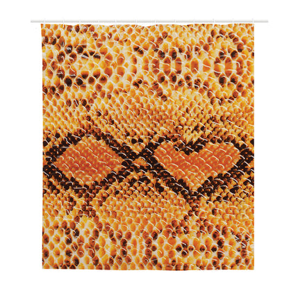 Orange Snakeskin Print Polyester Shower Curtain