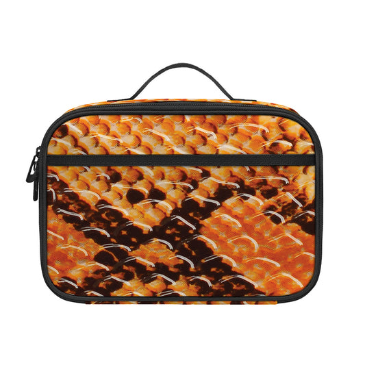 Orange Snakeskin Print Portable Lunch Bag