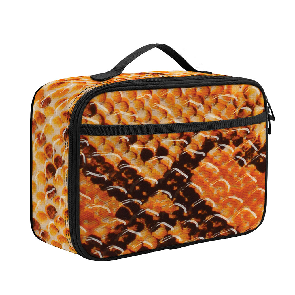 Orange Snakeskin Print Portable Lunch Bag
