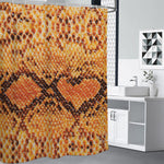 Orange Snakeskin Print Premium Shower Curtain