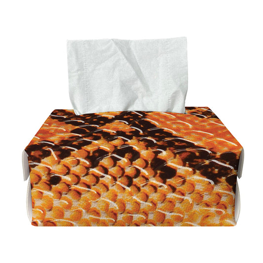 Orange Snakeskin Print Rectangle Tissue Box Cover