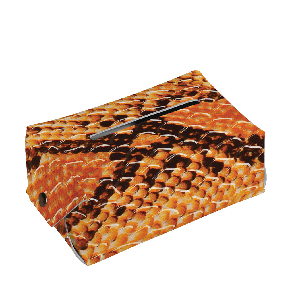 Orange Snakeskin Print Rectangle Tissue Box Cover