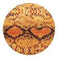 Orange Snakeskin Print Round Blanket