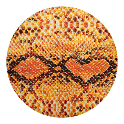 Orange Snakeskin Print Round Blanket