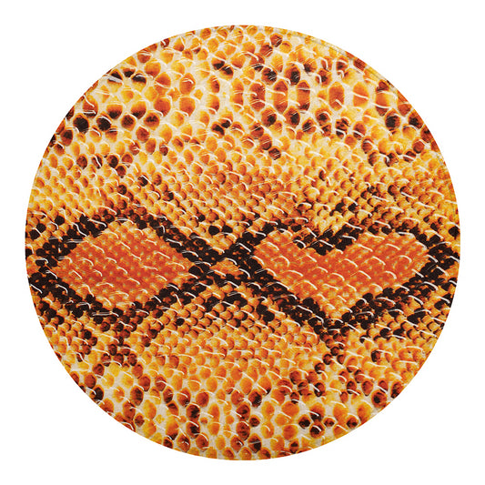 Orange Snakeskin Print Round Blanket