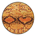 Orange Snakeskin Print Round Floor Mat