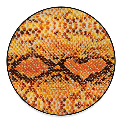 Orange Snakeskin Print Round Floor Mat