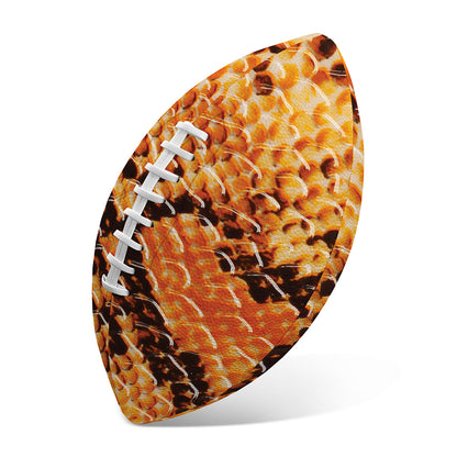Orange Snakeskin Print Rugby Ball