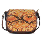 Orange Snakeskin Print Saddle Bag