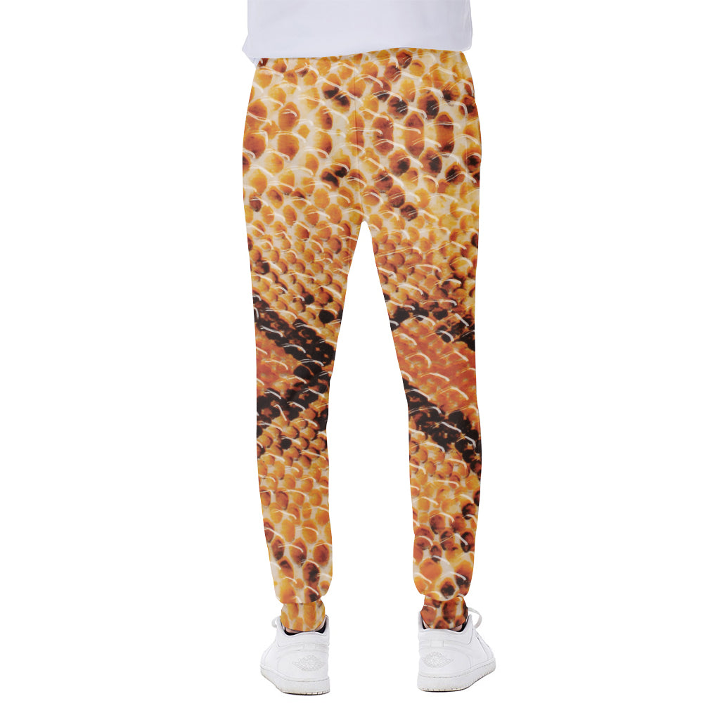 Orange Snakeskin Print Scuba Joggers