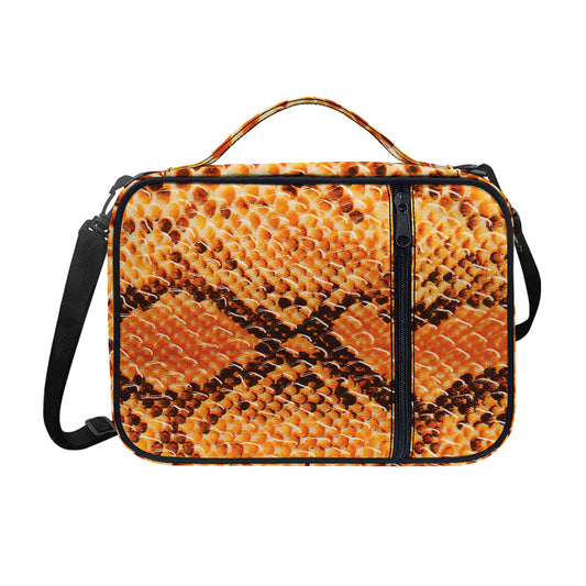 Orange Snakeskin Print Shoulder Strap Bible Bag