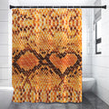 Orange Snakeskin Print Shower Curtain
