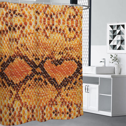 Orange Snakeskin Print Shower Curtain
