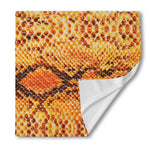 Orange Snakeskin Print Silk Bandana